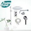 FugaFlow Eccelente Sobrado Badkamer Inbouw Regendoucheset - thermostatisch - wandarm -glijstang - 25cm hoofddouche - handdouche rond - chroom SW1124143