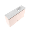 MONDIAZ TURE-DLUX 80cm toiletmeubel Rosee. EDEN wastafel Opalo positie rechts. Zonder kraangat. SW1104509