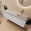 MONDIAZ TURE-DLUX 120cm toiletmeubel Cale. EDEN wastafel Glace positie rechts. Zonder kraangat. SW1103223