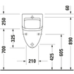 Duravit Philippe Starck 3 urinoir met bevestiging wandinlaat met Wondergliss wit 0314838