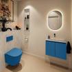 MONDIAZ TURE-DLUX 60cm toiletmeubel Jeans. EDEN wastafel Opalo positie midden. Zonder kraangat. SW1104327