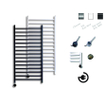 Sanicare Qubic Elektrische Design Radiator - 126.4 x 60 cm - 773 Watt - thermostaat chroom linksonder - mat zwart SW890939