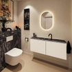 MONDIAZ TURE-DLUX 120cm toiletmeubel Talc. EDEN wastafel Lava positie midden. Met 1 kraangat. SW1103612