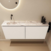 MONDIAZ TURE-DLUX 120cm toiletmeubel Talc. EDEN wastafel Glace positie links. Zonder kraangat. SW1103147