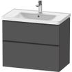 Duravit D-Neo wastafelonderkast 78.4x62.5x45.2cm 2 lades Grafiet Mat SW640733