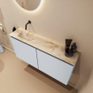 MONDIAZ TURE-DLUX 100cm toiletmeubel Clay. EDEN wastafel Frappe positie links. Zonder kraangat. SW1102694