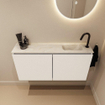 MONDIAZ TURE-DLUX 100cm toiletmeubel Talc. EDEN wastafel Ostra positie rechts. Met 1 kraangat. SW1104685