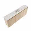 MONDIAZ TURE-DLUX 120cm toiletmeubel Washed Oak. EDEN wastafel Glace positie midden. Met 1 kraangat. SW1103619