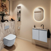 MONDIAZ TURE-DLUX 60cm toiletmeubel Clay. EDEN wastafel Glace positie midden. Met 1 kraangat. SW1103243
