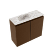 MONDIAZ TURE-DLUX 60cm toiletmeubel Rust. EDEN wastafel Glace positie links. Met 1 kraangat. SW1103494