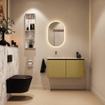 MONDIAZ TURE-DLUX 100cm toiletmeubel Oro. EDEN wastafel Glace positie links. Zonder kraangat. SW1103433