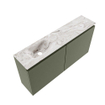 MONDIAZ TURE-DLUX 100cm toiletmeubel Army. EDEN wastafel Glace positie links. Zonder kraangat. SW1103163