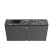 MONDIAZ TURE-DLUX 100cm toiletmeubel Dark Grey. EDEN wastafel Lava positie links. Zonder kraangat. SW1103774