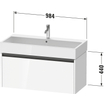 Duravit Ketho 2 wastafelonderbouwkast met 1 lade 98.4x46x44cm met greep antraciet grafiet mat SW772430