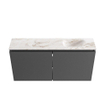 MONDIAZ TURE-DLUX 100cm toiletmeubel Dark Grey. EDEN wastafel Frappe positie rechts. Zonder kraangat. SW1102729