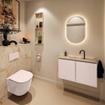 MONDIAZ TURE-DLUX 80cm toiletmeubel Rosee. EDEN wastafel Frappe positie midden. Met 1 kraangat. SW1102955