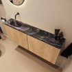 MONDIAZ TURE-DLUX 120cm toiletmeubel Washed Oak. EDEN wastafel Lava positie links. Zonder kraangat. SW1104155