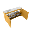 MONDIAZ TURE-DLUX 100cm toiletmeubel Ocher. EDEN wastafel Opalo positie links. Met 1 kraangat. SW1104446