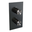 BRAUER gunmetal Edition Thermostatisch Douchepaneel - 2 functies - calacatta gold SET 01 - 20cm hoofddouche - gebogen muurarm - staaf handdouche - wandaansluitbocht - doucheslang - gunmetal geborsteld PVD SW925708