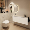 MONDIAZ TURE-DLUX 120cm toiletmeubel Talc. EDEN wastafel Ostra positie links. Zonder kraangat. SW1104700