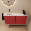 MONDIAZ TURE-DLUX 100cm toiletmeubel Fire. EDEN wastafel Glace positie links. Zonder kraangat. SW1103301