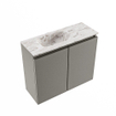 MONDIAZ TURE-DLUX 60cm toiletmeubel Smoke. EDEN wastafel Glace positie links. Zonder kraangat. SW1103567