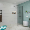FugaFlow Eccelente Vetro inloopdouche badkamer - 80x200cm - ribbelglas - wandarm - mat zwart - SW1125109