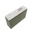 MONDIAZ TURE-DLUX 80cm toiletmeubel Army. EDEN wastafel Glace positie rechts. Zonder kraangat. SW1103141