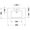 Duravit Vero meubelwastafel 85x49cm met 1 kraangat met Wondergliss wit 0291350