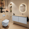 MONDIAZ TURE-DLUX 120cm toiletmeubel Clay. EDEN wastafel Frappe positie rechts. Zonder kraangat. SW1102713