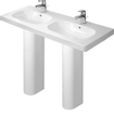 Duravit D code dubbele meubelwastafel 120x49cm 2 kraangaten met overloop wit GA89091