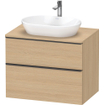 Duravit D-Neo wastafelonderkast 80x66.4x55cm 2 lades Natuur eiken Mat SW641470