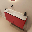 MONDIAZ TURE-DLUX 80cm toiletmeubel Fire. EDEN wastafel Ostra positie links. Zonder kraangat. SW1104834