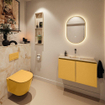MONDIAZ TURE-DLUX 80cm toiletmeubel Ocher. EDEN wastafel Frappe positie midden. Zonder kraangat. SW1102868