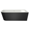 Xenz Charley XS Hoekbad - hoekopstelling rechts - 165x75cm - overloop - waste inox - bicolor Edelweiss/ebony SW381879