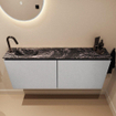 MONDIAZ TURE-DLUX 120cm toiletmeubel Plata. EDEN wastafel Lava positie links. Met 1 kraangat. SW1104019