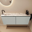 MONDIAZ TURE-DLUX 120cm toiletmeubel Greey. EDEN wastafel Glace positie links. Met 1 kraangat. SW1103300