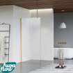 FugaFlow Eccelente Vetro inloopdouche badkamer - 50x200cm - ribbelglas - plafondarm - geborsteld messing SW1124921