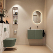 MONDIAZ TURE-DLUX 80cm toiletmeubel Army. EDEN wastafel Glace positie rechts. Zonder kraangat. SW1103141