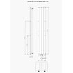 Plieger Cavallino Retto designradiator verticaal enkel middenaansluiting 1800x298mm 614W mat zwart SW224469