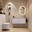 MONDIAZ TURE-DLUX 120cm toiletmeubel Cale. EDEN wastafel Glace positie rechts. Met 1 kraangat. SW1103284