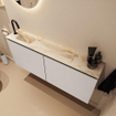 MONDIAZ TURE-DLUX 120cm toiletmeubel Linen. EDEN wastafel Frappe positie links. Met 1 kraangat. SW1102861