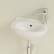 Villeroy en Boch O.novo Compact fontein 36x27,5cm met overloop en doortikbaar kraangat wit 0124116