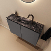 MONDIAZ TURE-DLUX 80cm toiletmeubel Dark Grey. EDEN wastafel Lava positie midden. Met 1 kraangat. SW1103743