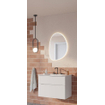 Crosswater Mada spiegel met verlichting - 50x70cm - horizontaal/verticaal - LED - 2700K tot 6400K - dimbaar - kiezelvorm SW927890