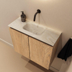 MONDIAZ TURE-DLUX 60cm toiletmeubel Washed Oak. EDEN wastafel Ostra positie midden. Zonder kraangat. SW1105114