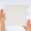 The Mosaic Factory London mozaïektegel - 28.2x32.1cm - wand en vloertegel - Zeshoek/Hexagon - Porselein White Mat SW242523