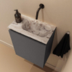 MONDIAZ TURE-DLUX 40cm toiletmeubel Dark Grey. EDEN wastafel Glace positie rechts. Zonder kraangat. SW1103212
