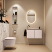 MONDIAZ TURE-DLUX 80cm toiletmeubel Rosee. EDEN wastafel Glace positie links. Met 1 kraangat. SW1103498