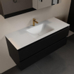 Mondiaz Aivy badmeubelset - 120x45x50cm - 1 kraangat - 1 wasbak talc Solid surface - Midden - 2 lades - Met spiegelkast - MDF Urban SW892093